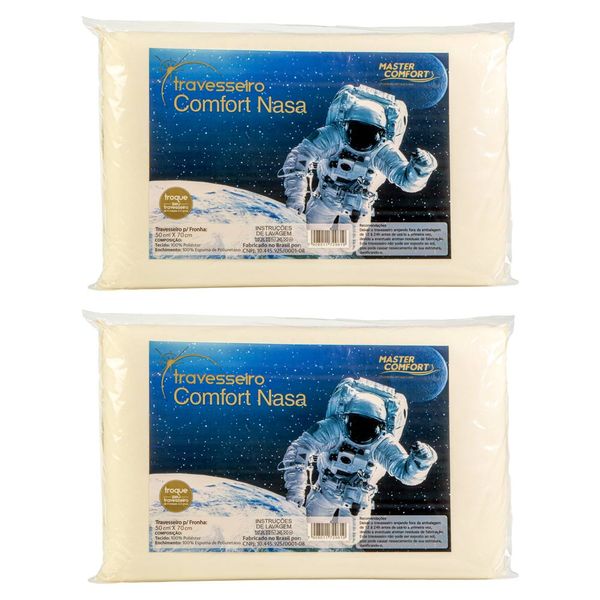 Kit 2 Travesseiros Comfort Nasa 50x70cm Master Comfort Kit 2 Travesseiros Comfort Nasa 50x70cm Master Comfort
